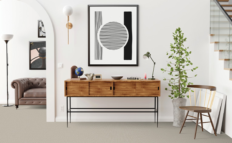 grey carpet in entryway